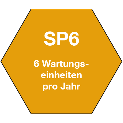 6 Wartungseinheiten pro Jahr