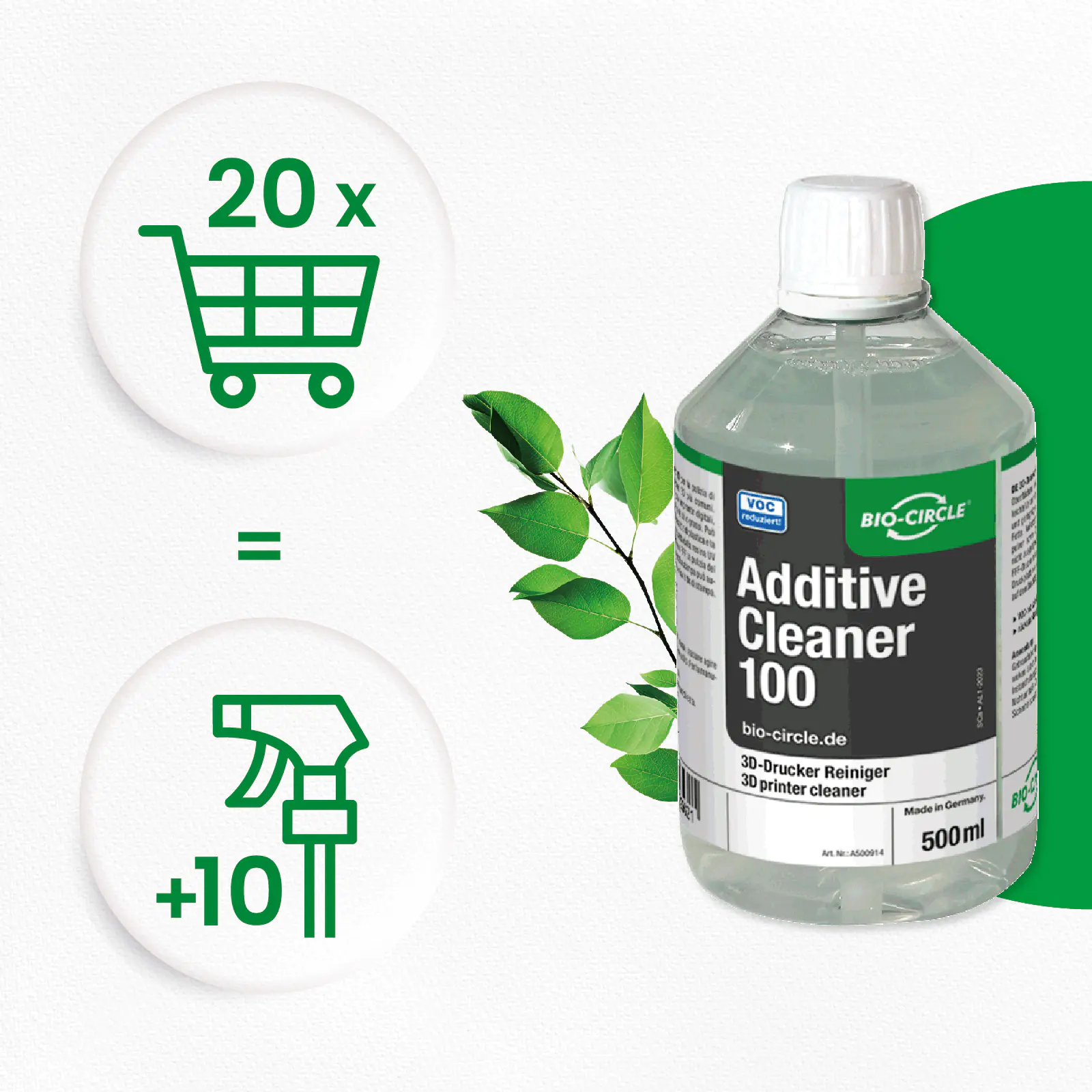 Additive_Cleaner_100_500ml_Spruehkopf Produktbild Additive Cleaner 100 0,5l Flasche 20x500ml