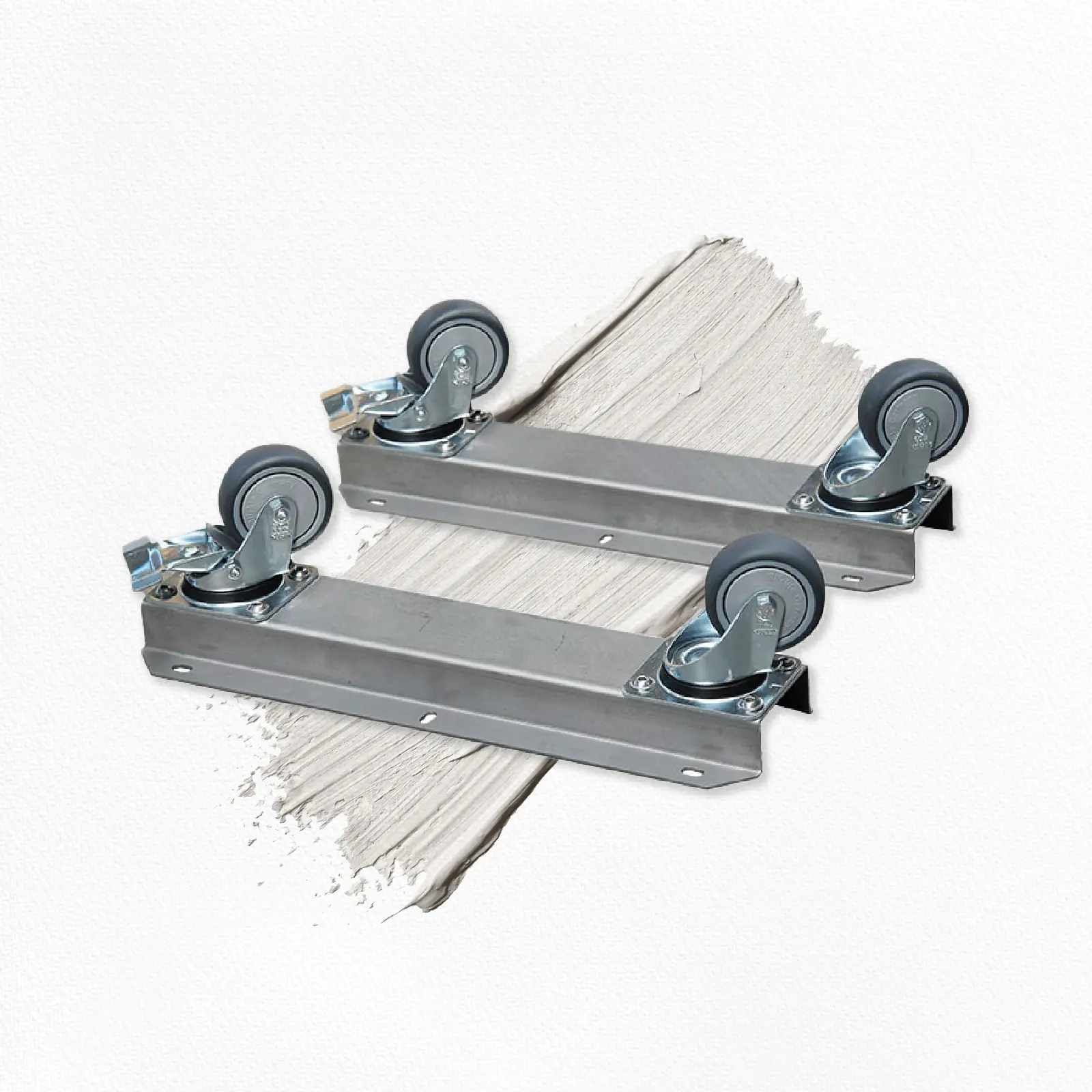 Produktbild Mobil-Set für BIO-CIRCLE GT Modelle, 2 VA-Schienen mit Stop/Lenkrollen