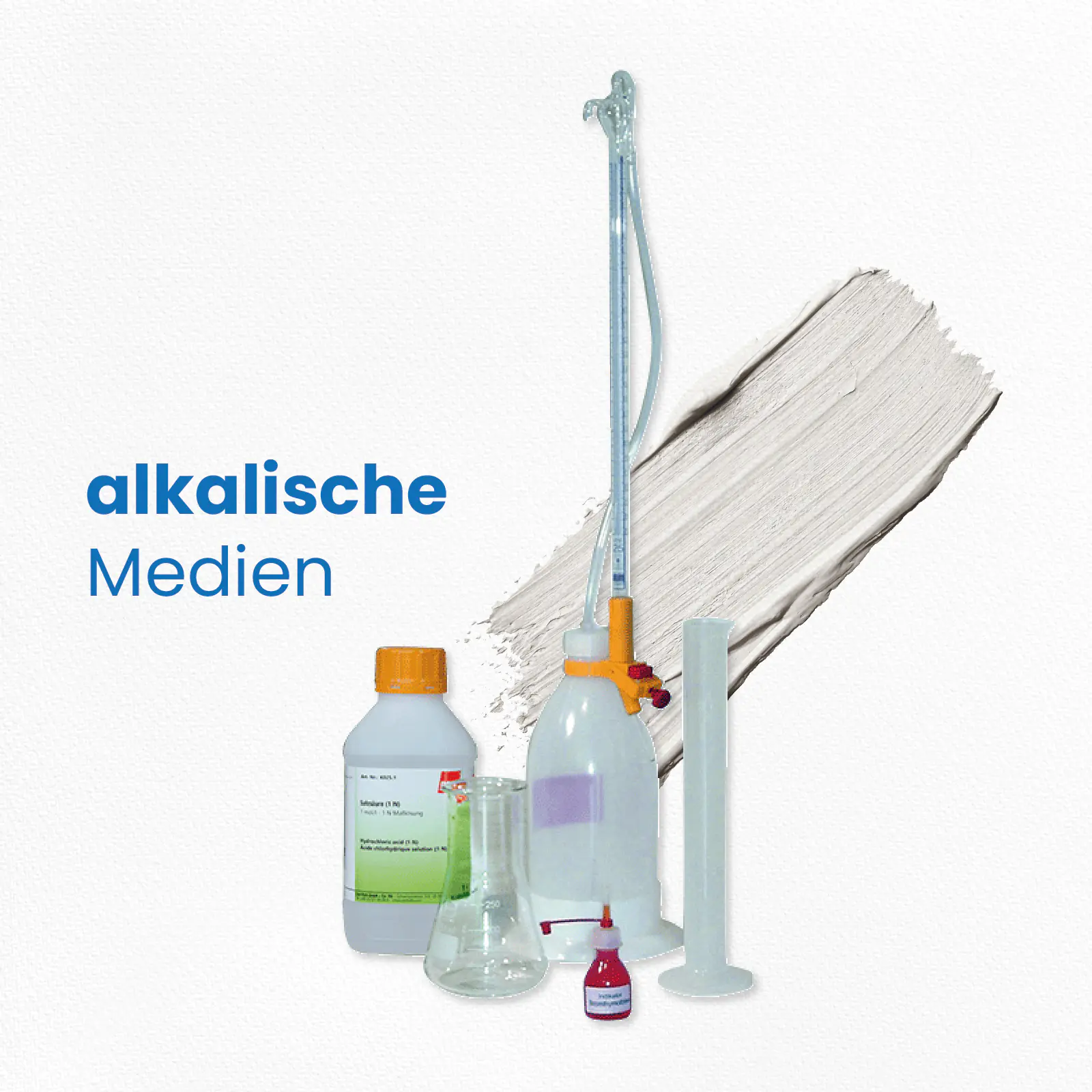 Titrationsbesteck_klein_alkalische_Medien_H00107 Produktfoto Titrationsbesteck klein alk. Medien