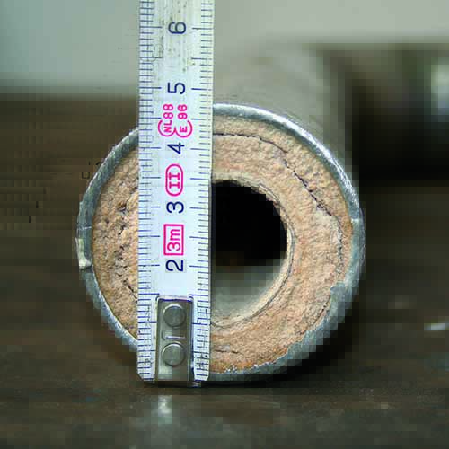 stark verkalktes Rohr