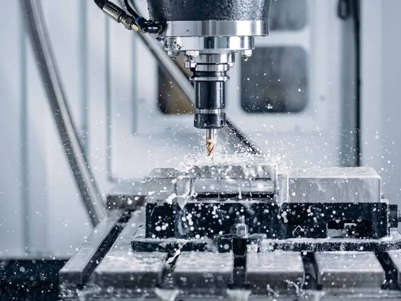 CNC Maschine während Arbeitsablauf