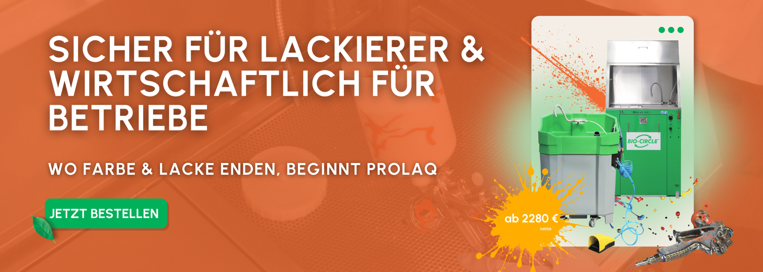 PROLAQ Reinigungssysteme, sicher für Lackierer & Wirtschaftlich für Betriebe