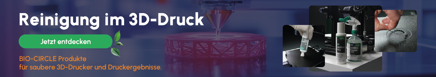 Banner für die Reinigung im 3D-Druck