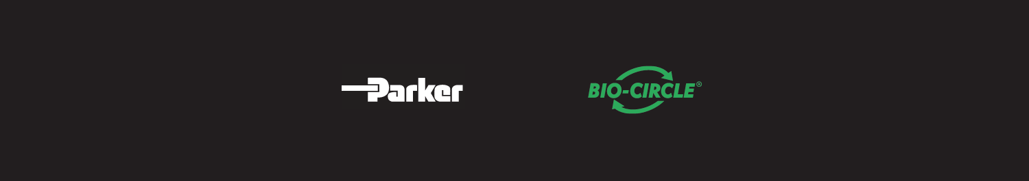 Parker Hannifin GmbH X Bio-Circle Surface Technology GmbH Banner mit Logos von Parker Hannifin GmbH und Bio-Circle Surface Technology GmbH