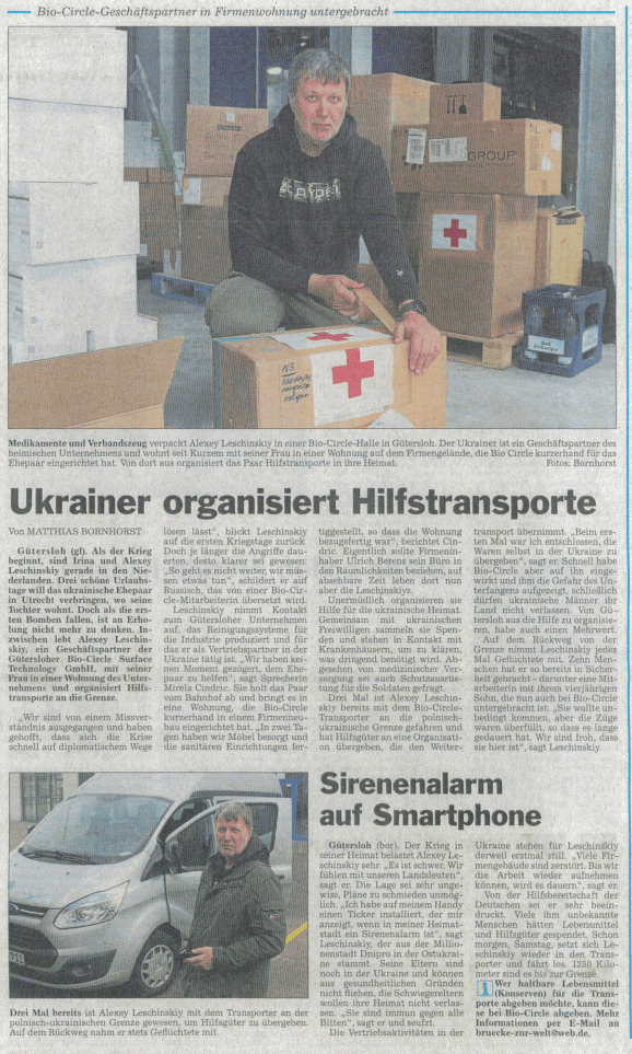 Ukrainer organisiert HIlfstransporte
